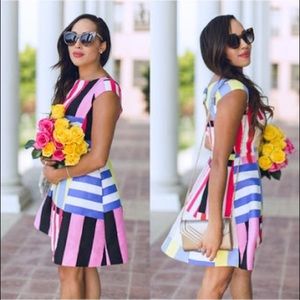 Kate Spade Color Block Stripe Bow Dress